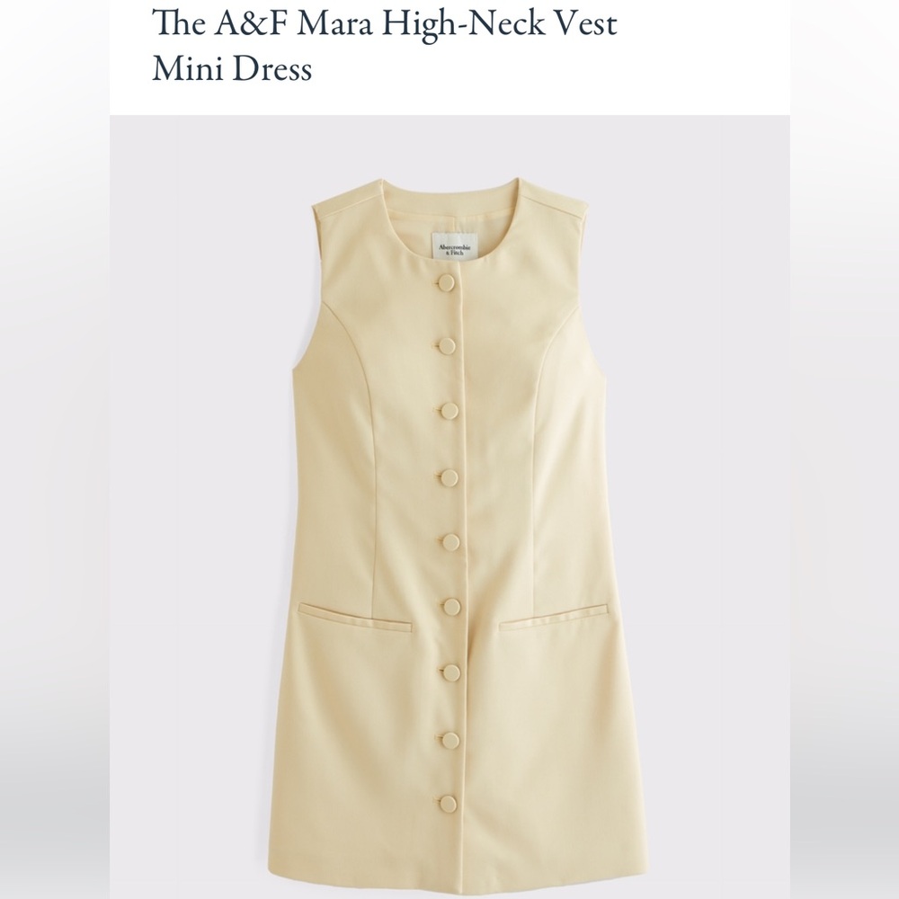 Abercrombie & Fitch Mara Yellow Button-Front Vest Dress